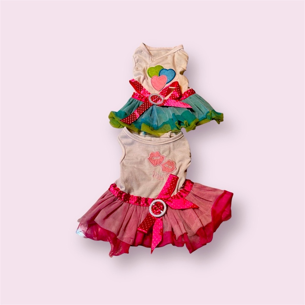 Set of 2 Medium size female dog dresses.